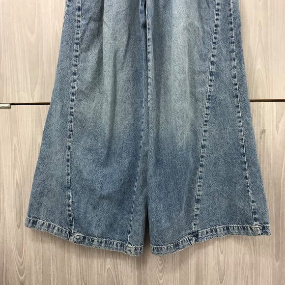 Free People We The Free Equinox Denim Trousers Jeans Open Sky Wide Leg Size 27 - Picture 5 of 14